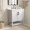 Merrick Lane Vigo Bathroom Vanity with Ceramic Sink, Carrara Marble Finish Countertop, Storage Cabinet with Soft Close Doors and Open Shelf
